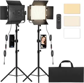 Bansine 313104714729 Photography Video Lighting Kit Bi-color Led Studio Lights With Dimmable 2