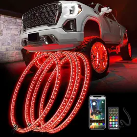 Zs-wr2-pr Beatto 15.5 Inch Double Row Wheel Ring Light Kit With Turn Signal And Braking Functiona