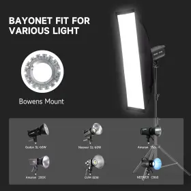 Beiyang 784110283668 Strip Softbox 9 X36 Inch Bowens Mount With Honeycomb Grid For Photogr #2