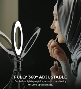 Rng-lght-trpd-6in Blucoil 6 Inch Dimmable Selfie Ring Light With Desk Tripod Stand For Photography #3