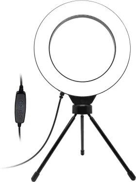 Rng-lght-trpd-6in Blucoil 6 Inch Dimmable Selfie Ring Light With Desk Tripod Stand For Photography