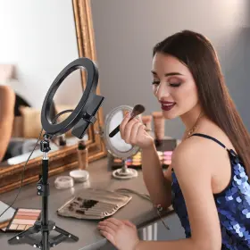Bonfoto 634769016134 10 Inch Led Selfie Ring Light With Tripod Stand And Cell Phone Holder For Tiktok/li #3