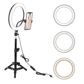 Bonfoto 634769016134 10 Inch Led Selfie Ring Light With Tripod Stand And Cell Phone Holder For Tiktok/li