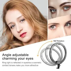 Bonfoto 728408426955 18 Inch Ring Light With Tripod Stand Dimmable 58w 5500k Led Circle For #3