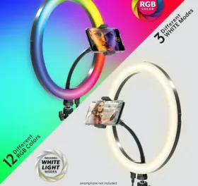 Boware 968795310318 12-inch Led Rgb Ring Light Studio Kit With Special Effects Black - New #3