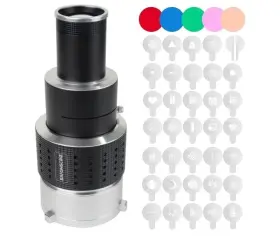 Bowens Mm866 Mount Optical Snoot Projector Spotlight Kit With Gobos Color Filters