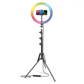 Bower 313046830846 12-inch Led Rgb Ring Light Studio Kit With Special Effects Black