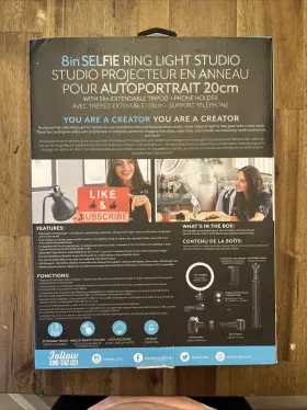 Bower 636980261805 8 Selfie Ring Studio Light With 51 Inch Extendable Tripod Phone Holder #2