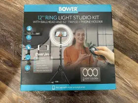 Bower 636980262147 12 Inch Led Selfie Ring Studio Light Kit With Tripod