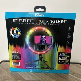 Bower 636980879390 10 Inch Rgb Mobile Selfie Ring Light Studio Kit With Special Effects