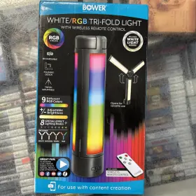 Bower 636980879994 Multifunction Tri Fold Rgb Led Light For Videos And More Black New In Box