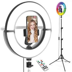 Bower 636980880945 12 Inch Foldable Ring Light With Adjustable Stand And Remote Control Black