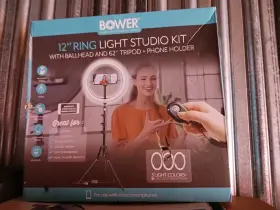 Wa-sl12 Bower 12 Inch Led Ring Light Studio Kit With Ballhead 62 Tripod And Phone Holder