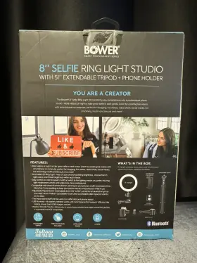 Wa-sl8 Bower 8 Inch Selfie Ring Light Studio With 51 Extendable Tripod And Phone Holder #3