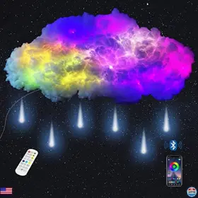 B0bc8qqm9n Brand Zokon 3.93ft/1.2m Big Cloud Rain Lightning Kit - Realistic Indoor Weather Effect Decor