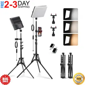26632 Branded 2 Pack Led Video Light Kit Studio 2700-7500k Dimmable Photo Tripod Photography