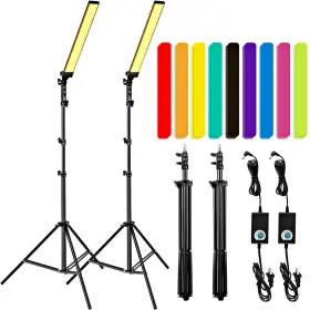 Branded 445038210299 Video Photo Studio Led Lights Kit Wand Stick Tripod Stands Color Filters #2