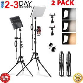 56203 Branded 2 Pack Led Video Light Kit Studio 2700-7500k Dimmable Photo Tripod Photography