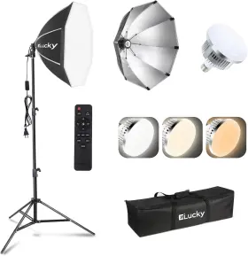 Branded01 313032766753 20 Inch Softbox Lighting Kit 85w Led 3000k-6500k Remote 63 Tripod Studio Light 1pcs