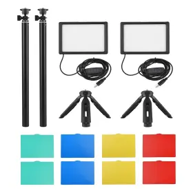 Branded01 445007087037 2 Pack Led Video Light Kit Dimmable 5600k Usb 120 With Adjustable Tripod Sta #2