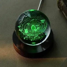 Branded01 711181026573 Wood Led Light Base For Acrylic Resin Crystal Glass Art 7 Color Cycle Usb Cr #3