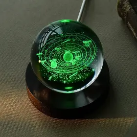 Branded01 711181140408 Wood Led Light Base For Acrylic Resin Crystal Glass Art 7 Color Cycle Usb Cr #3