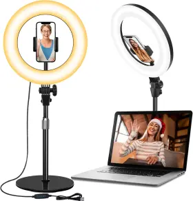 Branded01 744759747112 Desk Ring Light With Stand - 10.5ftft Desktop Phone Holder For Vid