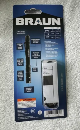7086 Braun Flash Light Pen 450 Lumens Rechargeable #2