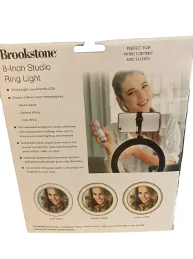 Brookstone 810033212208 8ftft Led Photo / Video Studio Ring Light Kit With Tripod And Phone Mount #2