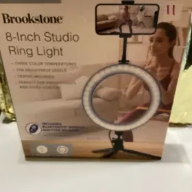 Bsrl808 Brookstone 8 Inch Led Ring Light Usb Powered Black Tripod Bluetooth