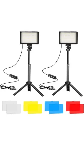 Xku-70 Btfoor Led Video Light 2-pack 5600k Dimmable Usb Photo Lights With Mini Tripod And