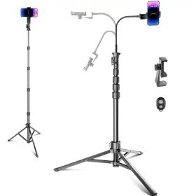 D175fa Cambofoto 82 Inch Phone Tripod Stand With Gooseneck Remote And Holder Sel