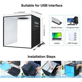 Qww5bz Camnoon 40 40cm Foldable Led Light Tent Desktop Photo Studio Box Softbox 320 #3