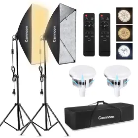 Slk-eu01 Camnoon Softbox Lighting Kit Studio Photography With 2x85w 2800k-5700k Bi-color