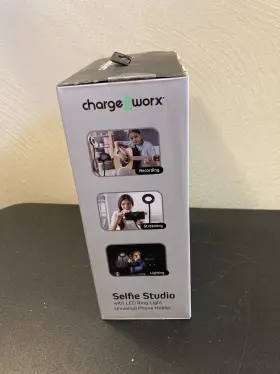 Chargeworx 643620016701 New Selfie Studio Streaming Led Ring Light Flexible Arm Phone Holder #2