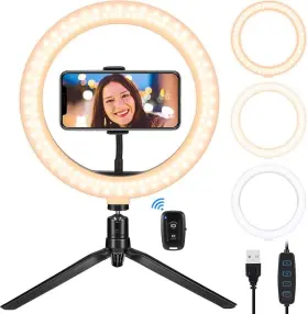 Chiusnra 719600754601 3 X Led Ring Lights With Desktop Stand Phone Holder Live Stream Selfie Makeup #2