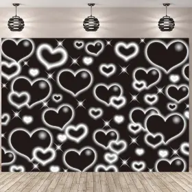 Cinray-20241015-backdrop Cinray Black Heart Party Photo Backdrop 10x8ft Early 2000s Backdrops For Photoshoot