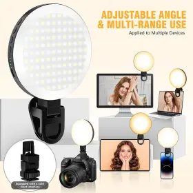 Cnuoky 794969535702 154 Led Phone Light 5000mah Rechargeable Selfie Clip Video Adju #2