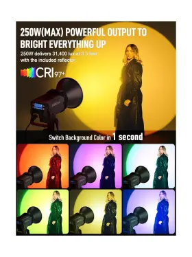 Cl220r Colbor 061027020483 Video Light Rgb 250w Max Continuous Lighting 2700-6500k Cri97 #2