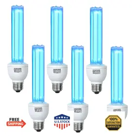 B0dsm8rwrd Coospider Uv 6-pk 25w Ozone-free Uvc Light Bulb Replacement For Bedroom 253.7nm 400sqft