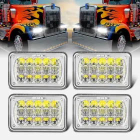 Cowone 603335213123 4x6 Inch Led Headlights Replacement Compatible With H4651 H4652 H4656 H4666 H