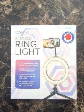 60-795240 Darta New 8ft Studio Led Ring Light With Stand 3 Color Temp 10 Brightness Levels