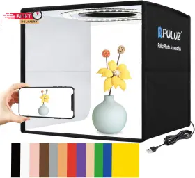 Depthlan 445020550525 Foldable Photo Box Portable Studio Kit 12 Background Colors Led Dimmable Photogr