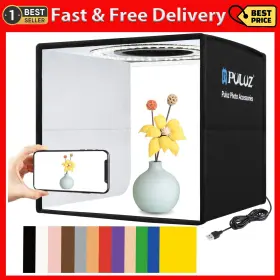 Depthlan 705353202612 Foldable Photo Box Portable Studio Kit 12 Background Colors Led Dimmable Phot