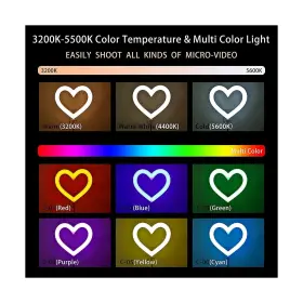 Lvieled001 Dihua Heart Shaped Ring Light With Stand 19-inch Seven-color Dimming Led #3