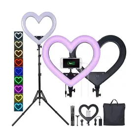 Lvieled001 Dihua Heart Shaped Ring Light With Stand 19-inch Seven-color Dimming Led