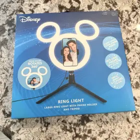 Dsnxlrl01 Disney Mickey Ring Light With Tripod And Phone Holder 3 Modes New