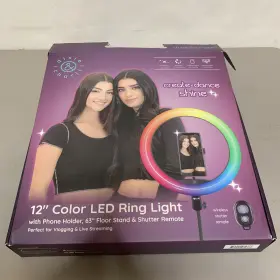 Dc-rlcf-12cr Dixie & Charli And 12 Inch Color Led Ring Light Floor Stand Phone Holder Shutter Remote