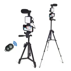 Docleen 791800940237 Smartphone Video Kit Vlogging Youtuber With Microphone Light Tripo