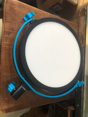 Drsl-r-400b Dracast Portable Round Led Light Panel With Adapter Batteries And Case